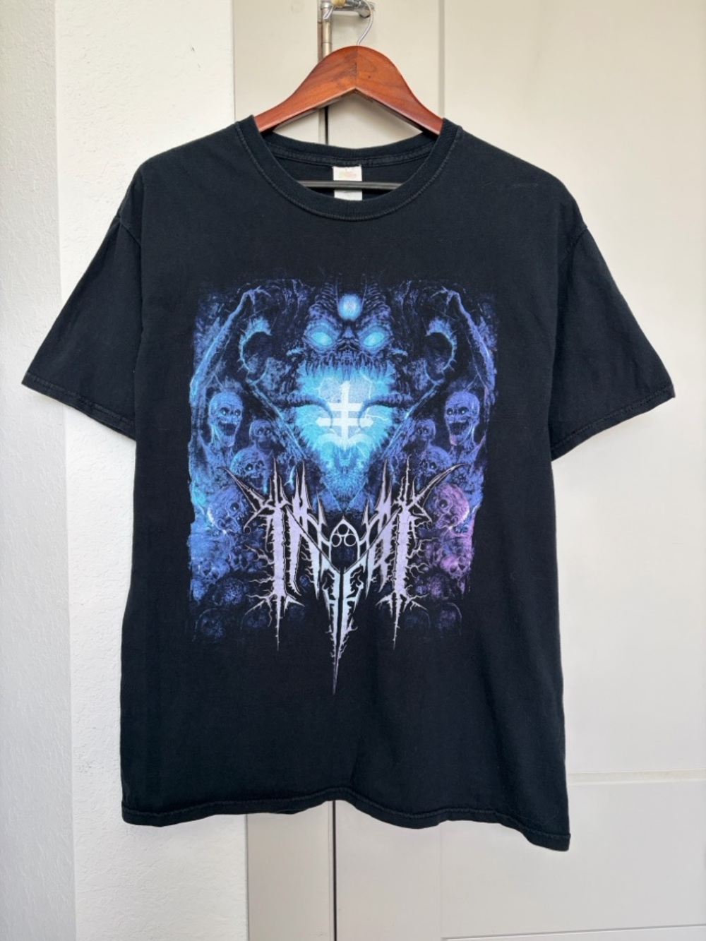 INFERI GRAPHIC BLACK SHORT SLEEVE BAND TEE MENS LARGE